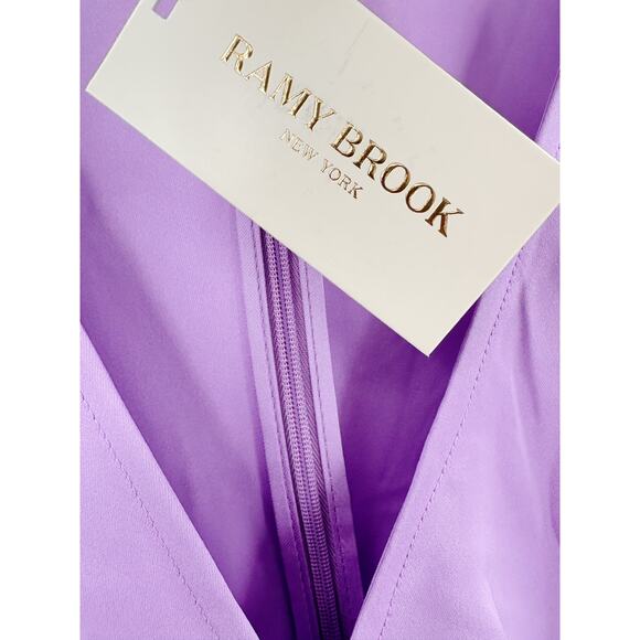 RAMY BROOK Top NEW Size S Light Purple Livi Blouse $385 Gold Metallic - Picture 3 of 6